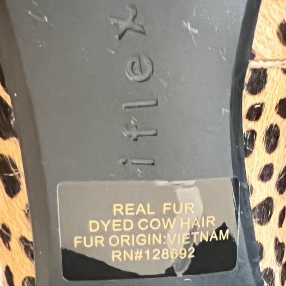 NEW Anne Klein Leopard print Real Cow Fur Kitten Heel Pump iFlex Shoes- Size 7M - Picture 11 of 14